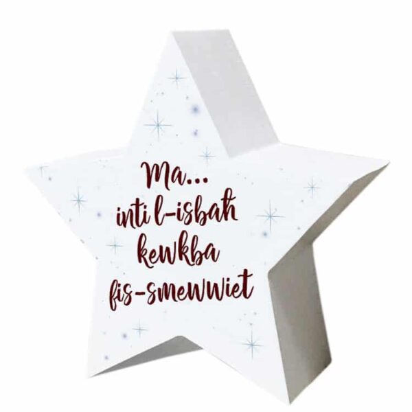 Ma… Int L-isbaħ Kewkba Fis-Smewwiet” Star Shaped Block
