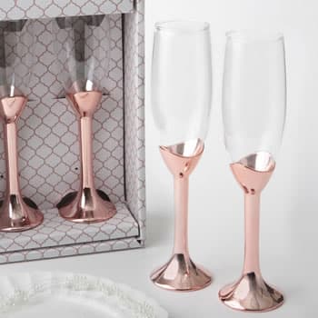Rose Gold Toasting Flutes