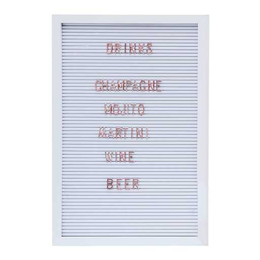 Large White Letter Peg board With Copper Letters