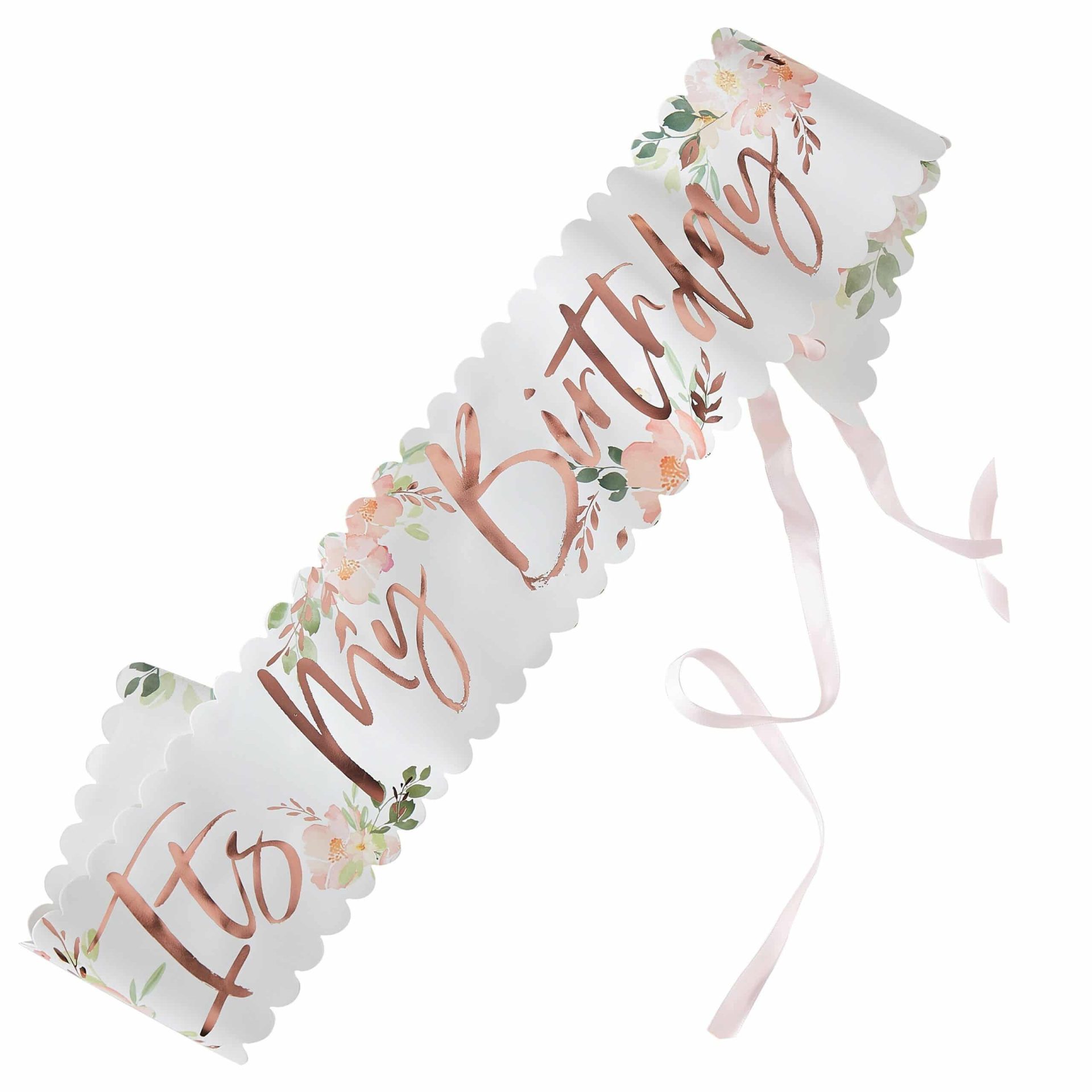 DF-820_3.jpg It's My Birthday - Floral Party Sash - Image 1
