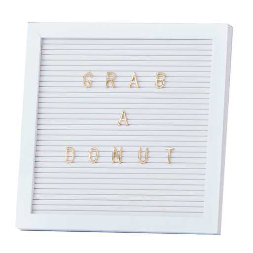 White and Gold Peg Letter Board