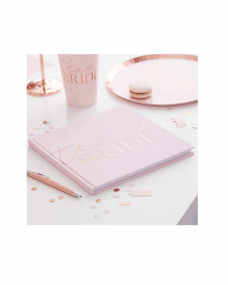 Blush Pink Velvet 'Team Bride' Hen Party Guest Book