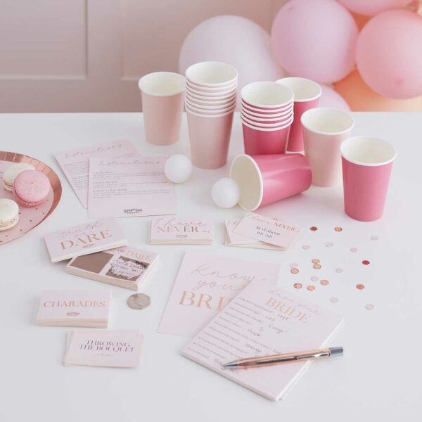 Hen Party Games Hamper in Rose Gold