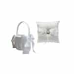 Bow & Pearl - Flower Basket & Ring Cushion Set