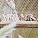 Mr and Mrs Sign in Rose Gold