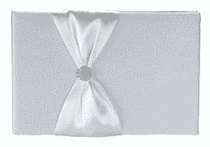 whitesatinguestbook.png Guest Book - White Satin Bow - Image 1