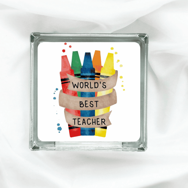 World's Greatest Teacher - Glass Block