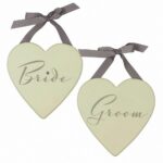 Groom & Groom - Wood Heart Set