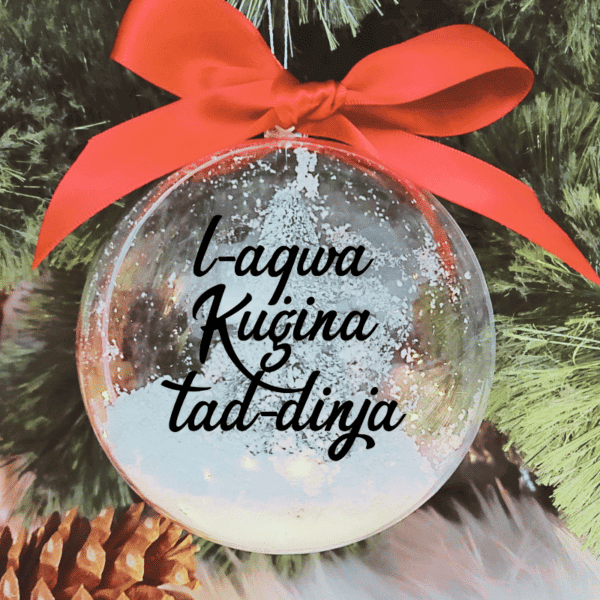 L-Aqwa Kuġina tad-Dinja - 10cm Acrylic Bauble