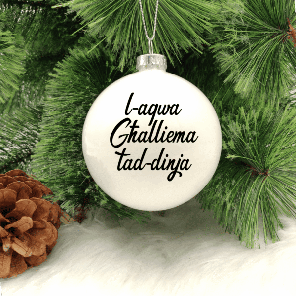 L-Aqwa Għalliema tad-Dinja - 8cm Glass Bauble