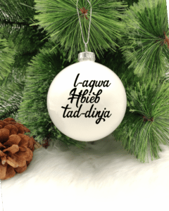 L-Aqwa Ħbieb tad-Dinja - 8cm Glass Bauble