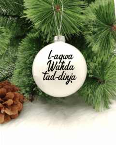 L-Aqwa Waħda tad-Dinja - 8cm Glass Bauble