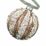 Rose Gold Stripes – Glass Patterned Bauble