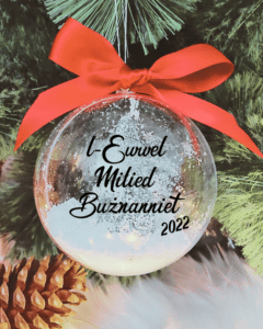 L-Ewwel Milied Bużnanniet - 10cm Acrylic Bauble