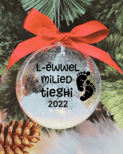 L-Ewwel Milied Tiegħi with Tiny Toes - 10cm Acrylic Bauble
