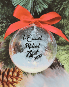 L-Ewwel Milied Zijiet - 10cm Acrylic Bauble