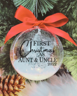 First Christmas As Aunt & Uncle - 10cm Acrylic Bauble