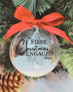 First Christmas Engaged - 10cm Acrylic Bauble