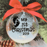 First Christmas with Tiny Toes - 10cm Acrylic Bauble