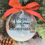 First Christmas As Grandparents - 8cm Glass Bauble