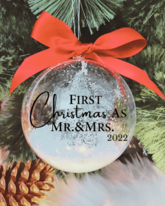 First Christmas As Mr & Mrs - 10cm Acrylic Bauble