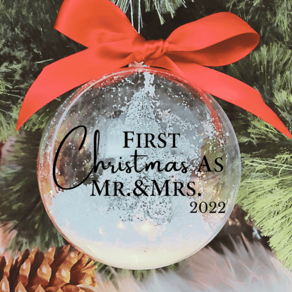 First Christmas As Mr & Mrs - 10cm Acrylic Bauble