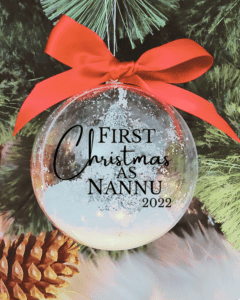 First Christmas As Nannu - 10cm Acrylic Bauble
