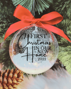 First Christmas In Our New Home - 10cm Acrylic Bauble