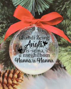 Għandi Żewġ Anġli ... Nanna u Nannu - 10cm Acrylic Bauble