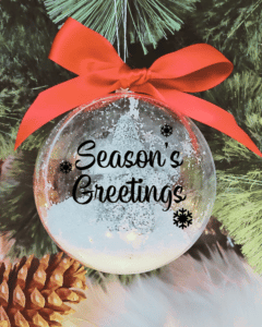 Season's Greetings - 10cm Acrylic Bauble