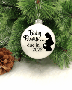 Baby Bump - 8cm Glass Bauble