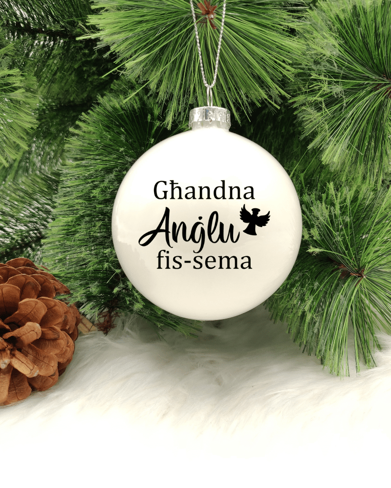 Għandna Anġlu fis-Sema - 8cm Glass Bauble