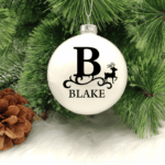 Initial & Name - 8cm Glass Bauble