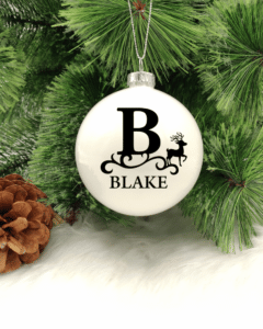 Initial & Name - 8cm Glass Bauble