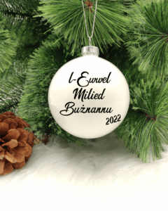 L-Ewwel Milied Bużnannu - 8cm Glass Bauble