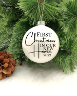 First Christmas In Our New Home - 8cm Glass Bauble