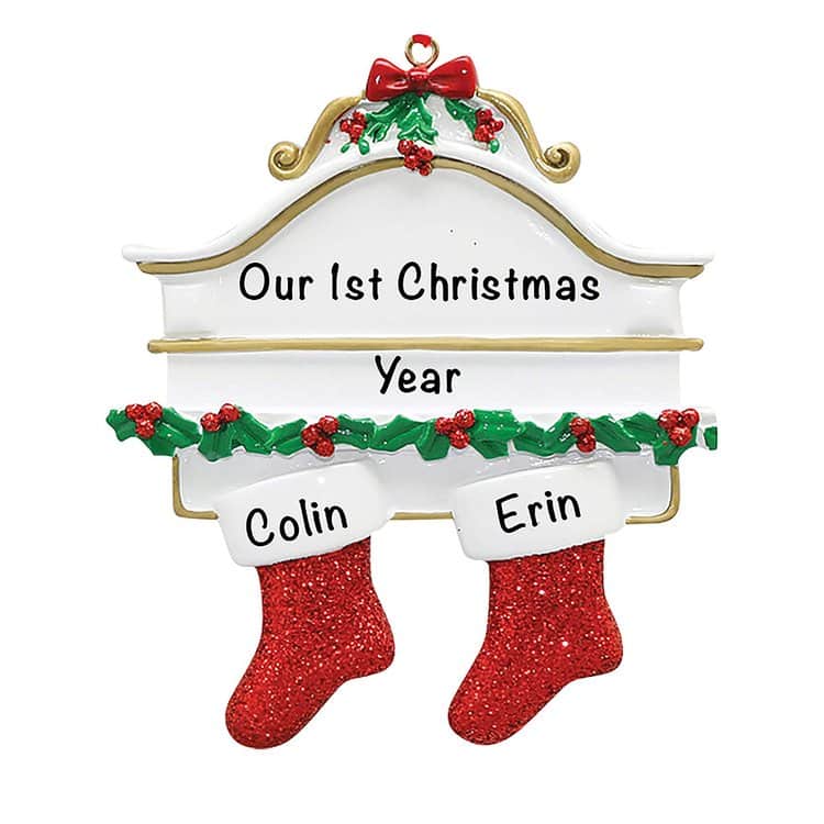 ORN2.jpg Personalized Christmas Stocking Ornament - Family of 2 - Image 1