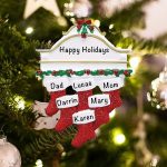 Personalized Christmas Stocking Ornament - Family of 6 - Image 2