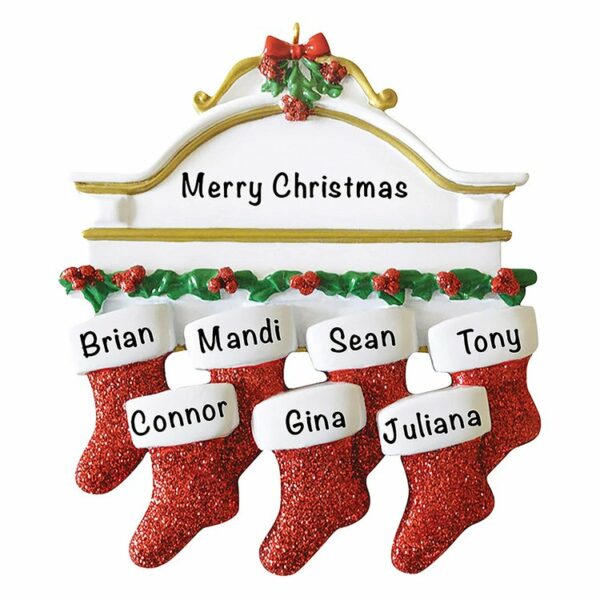 Personalized Christmas Stocking Ornament - Family of 7