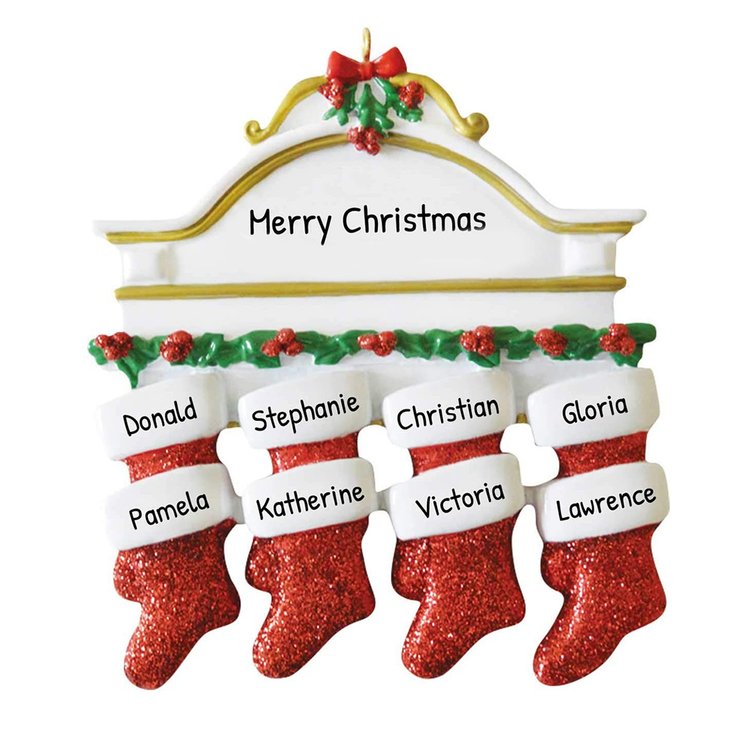 ORN8.jpg Personalized Christmas Stocking Ornament - Family of 8 - Image 1