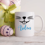 Bunny Face Mug In Blue