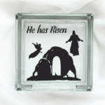 He Has Risen - Glass Block