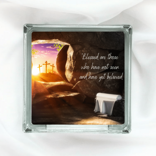 Blessed Are Those Who Believe - Glass Block