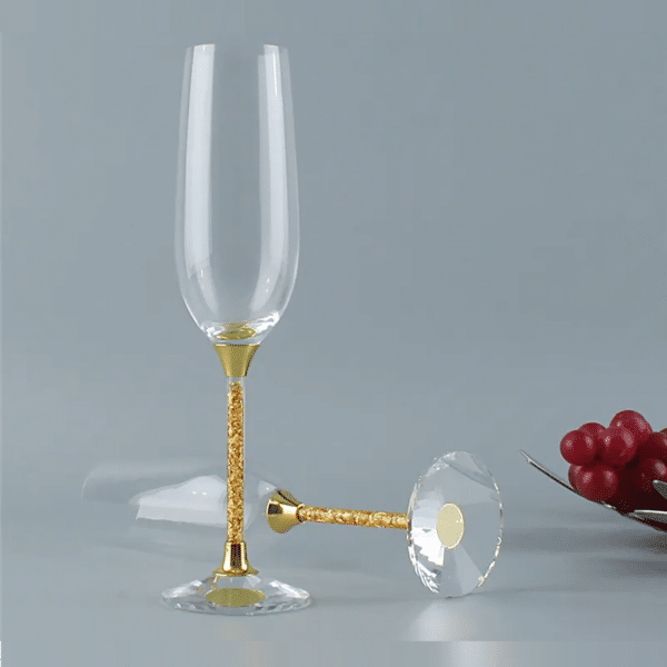 Gold Crystals - Champagne Flutes