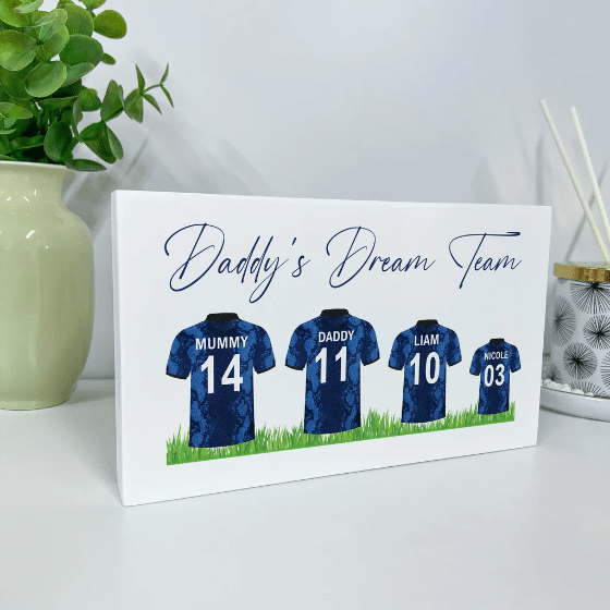 Daddy's Dream Team - Wooden Block