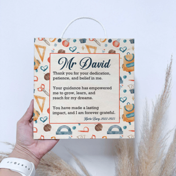 Thank You For Your Dedication - Small Wooden Plaque