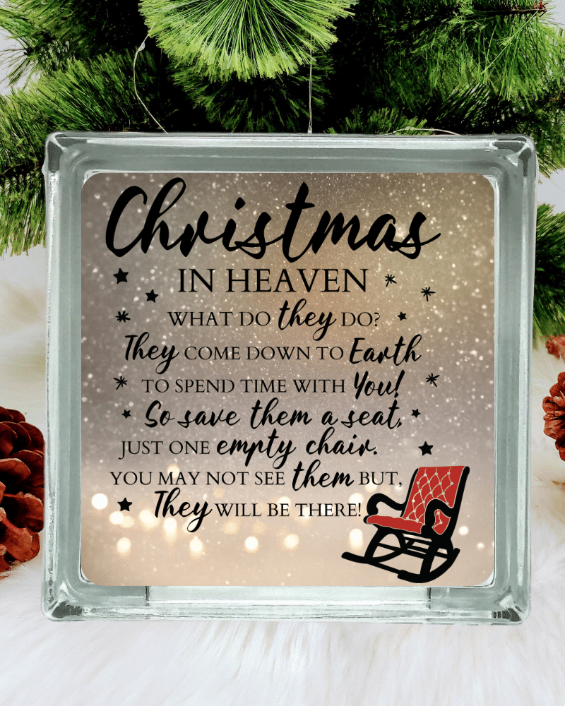 Christmas In Heaven.. - Glass Block