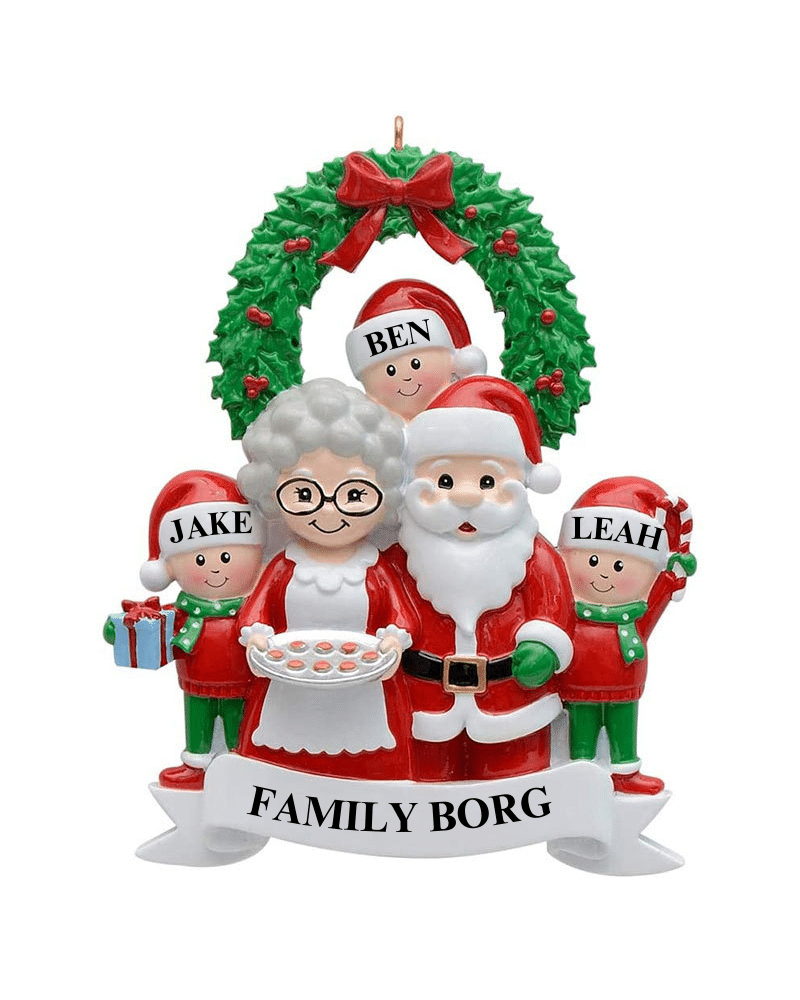 3-1.png Personalized Christmas Family Ornament - 3 Children - Image 1