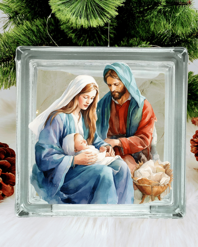 30.png Nativity - Glass Block - Image 1