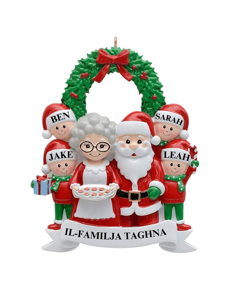 4-1.png Personalized Christmas Family Ornament - 4 Children - Image 1